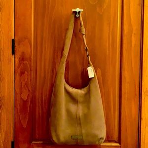 Halston Heritage Suede Taupe Hobo-style Handbag